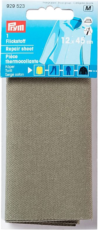 Prym Flickstoff, K&ouml;per, olive 12 x 45 cm, Karte, aufb&uuml;gelbar, 100 % CO
