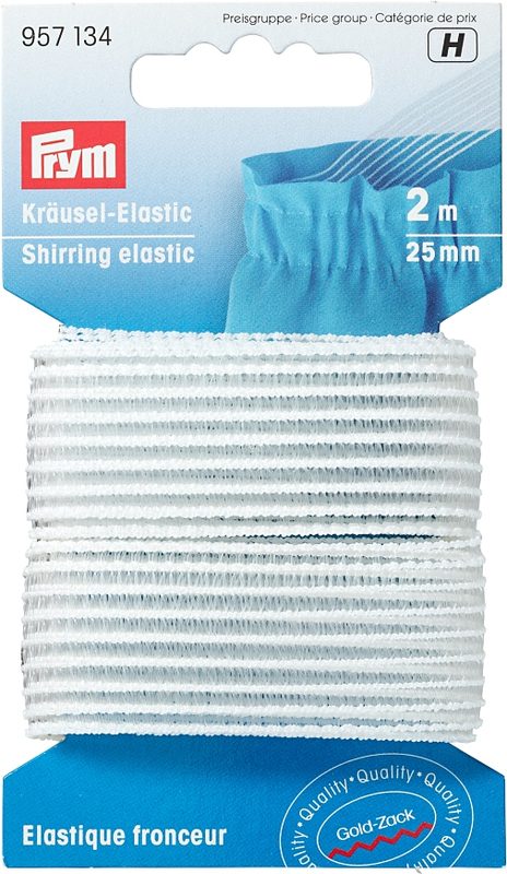 Prym Kr&auml;usel-Elastic, weiss 25 mm, Karte 2 m