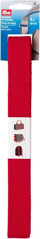 Prym Gurtband f&uuml;r Taschen, rot 30 mm, Karte 3 m