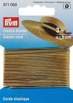 Prym Elastic-Kordel, gold 1.5 mm, Karte 3 m