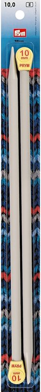 Prym Jackenstricknadeln, grau 10.00 mm, 35 cm, Karte 2 Stk., Kunststoff