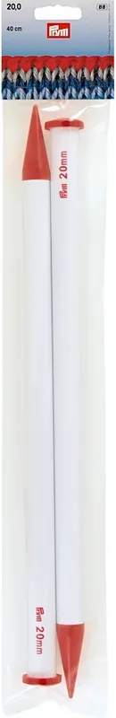 Prym Jackenstricknadeln, grau 20.00 mm, 40 cm, Karte 2 Stk., Kunststoff