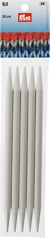Prym Strumpfstricknadeln, grau 9.00 mm, 20 cm, Karte 5 Stk., Kunststoff
