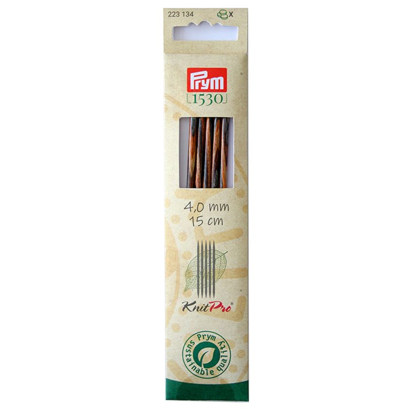 Prym 1530 Strumpfstricknadeln 4.00 mm, 15 cm, Birkenholz
