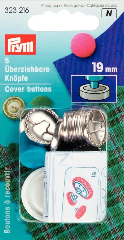Prym Knopf &Uuml;berziehbar mit Werkzeug, gold 19 mm, Karte 5 Stk.