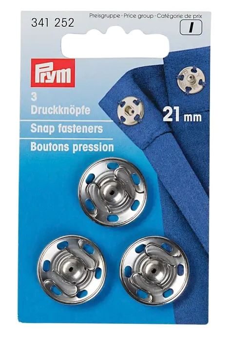 Prym Ann&auml;hdruckknopf, silber 15 mm, 1'000 Stk., Messing