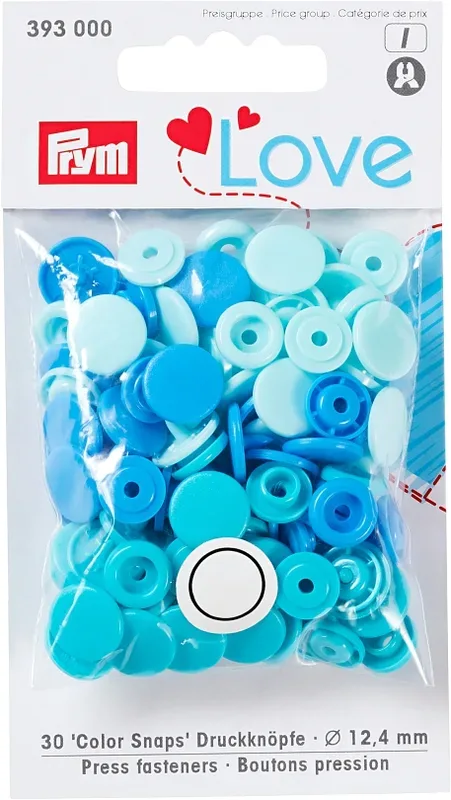 Prym Love Druckknopf Color Snaps, blau 12.4 mm, Karte 30 Stk.