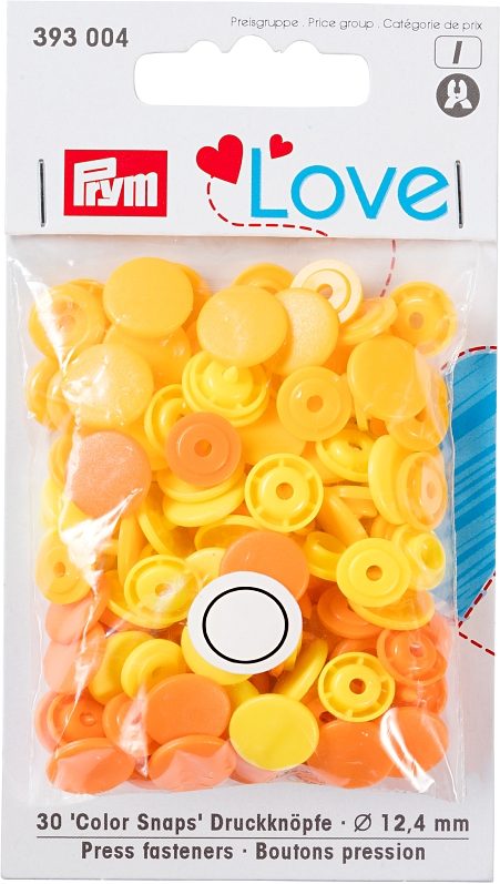 Prym Love Druckknopf Color Snaps, gelb 12.4 mm, Karte 30 Stk.