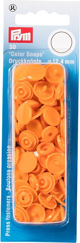 Prym Druckknopf Color Snaps, orange 12.4 mm, Karte 30 Stk.