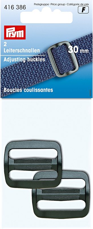 Prym Leiterschnallen, schwarz 30 mm, Karte 2 Stk., Kunststoff