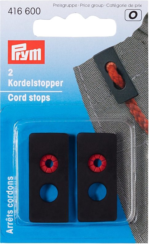 Prym Kordelstopper 2-Loch rechteckig schwarz