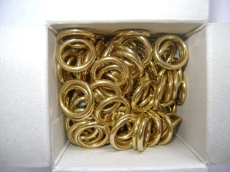 Prym Hohlringe, gold 11 x 16 mm, Karton 100 Stk., Messing