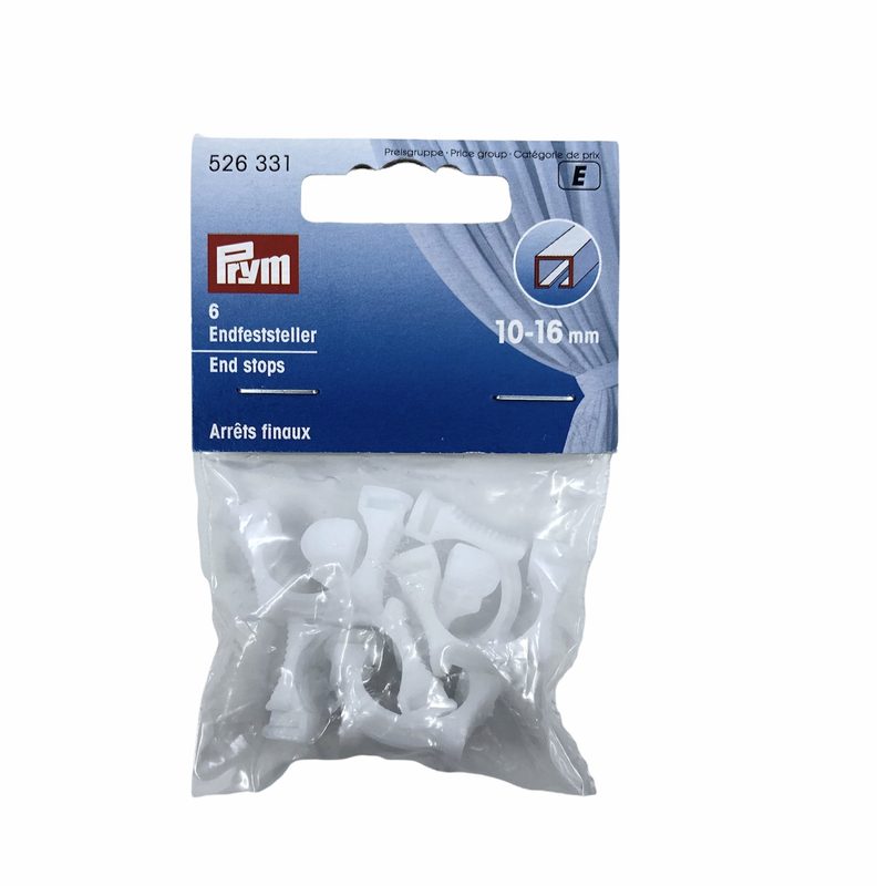 Prym Endfeststeller, weiss 10-16 mm, Karte 6 Stk.