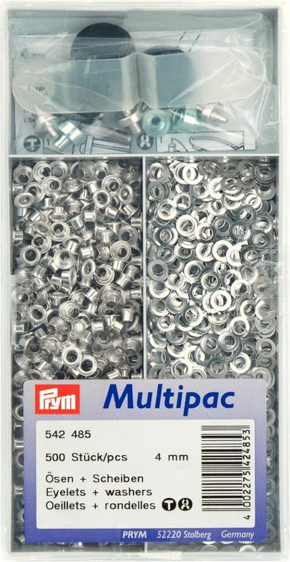 Prym &Ouml;sen + Scheiben, silber 4 mm, Dose 500 Stk., Messing