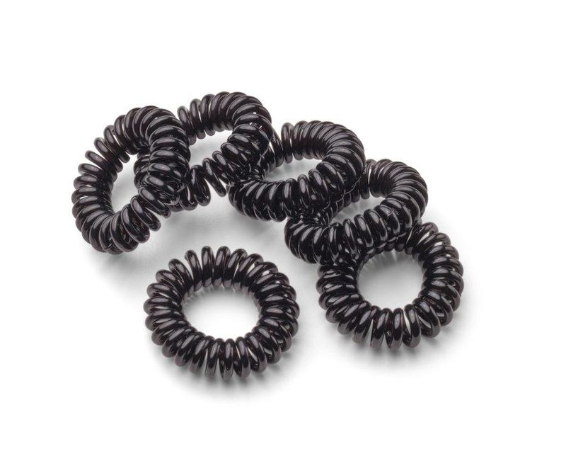 Trisa Spiral-Haargummis d&uuml;nn 3cm schwarz 6 Stk.