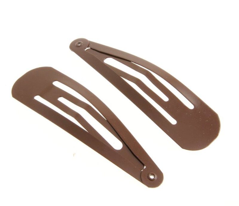 Trisa Haarschmuck - Click Clack, Click Clack Metall, 7cm, Braun