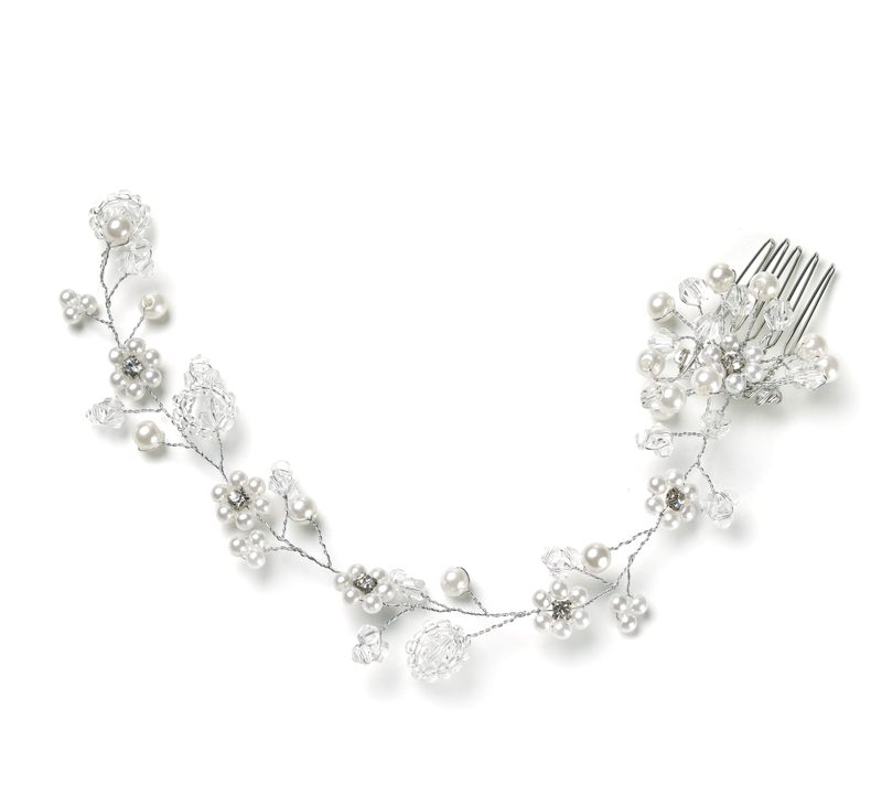 Trisa Celebride Haarkamm mit Perlen und Strass und zarter, formbarer Drahtdeko