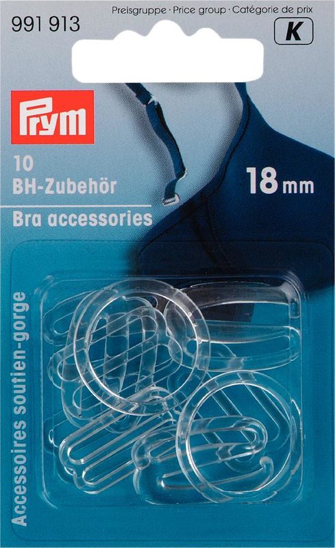 Prym BH-Zubeh&ouml;r, transparent 18 mm, Karte 10 Stk., Kunststoff