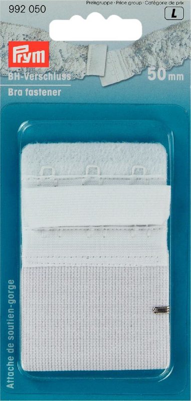 Prym BH-Verschluss, weiss 50 mm, Karte