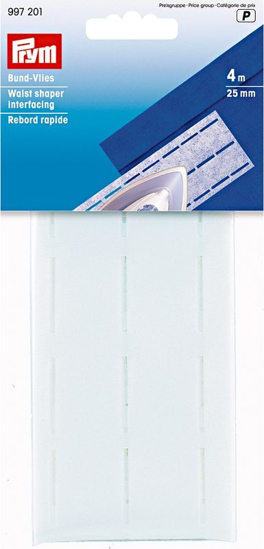 Prym Bund-Vlies perforiert, weiss 25 mm, Karte 4 m