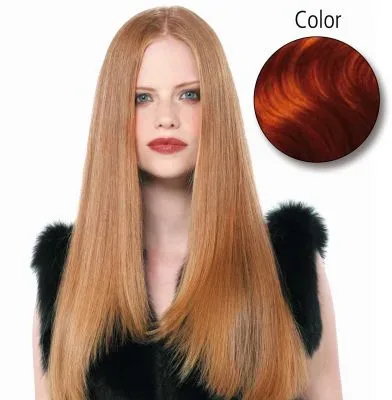 Balmain glatt 55-60 cm 130 mittelkupferrotblond Echthaarstr&auml;hne 10 St&uuml;ck
