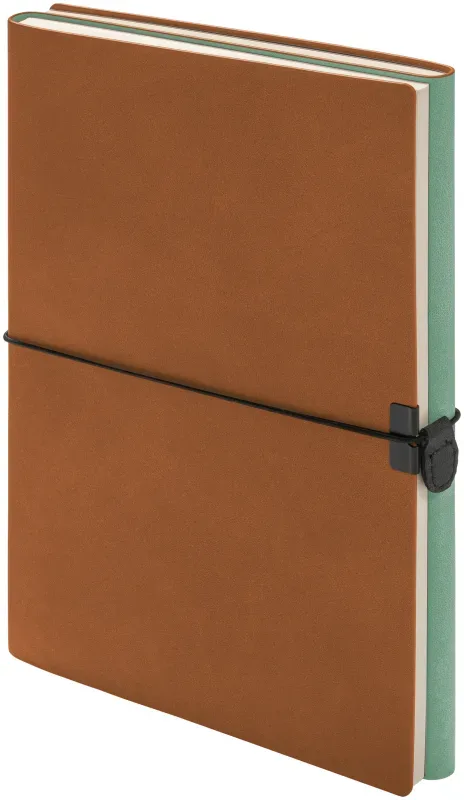 KOLMA Notizbuch Smooth A5 06.441.20 2in1, braun/t&uuml;rkis 224 Blatt