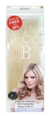 Balmain Value Pack 4 Natural Straight 40cm dunkelbraun 50St. Echth. Fill-In Ext.
