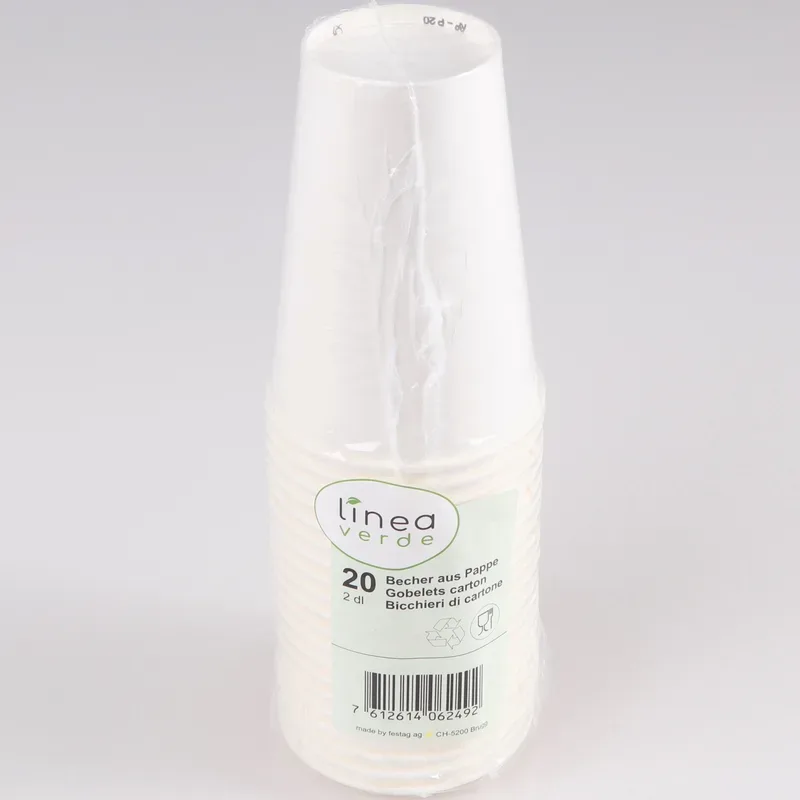 - Pappbecher, 20 Stück, 200 ml, Weiss