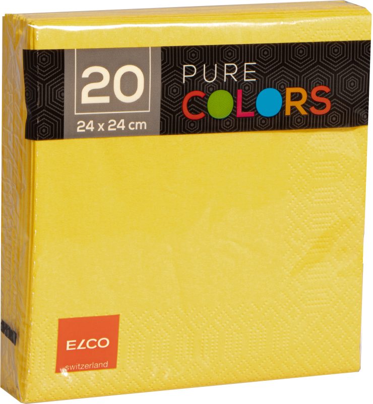 ELCO Serviette Zelltuch 24x24cm PC234020-010 3-lagig, gelb 20Stk. 3-lagig, gelb 20Stk.