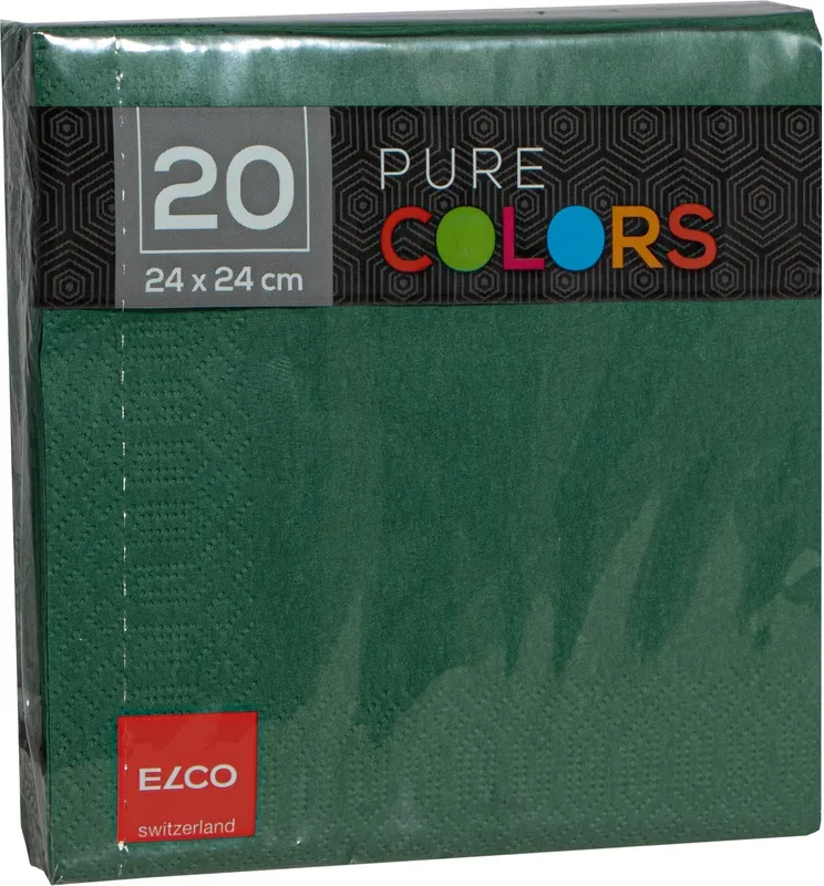 ELCO Serviette Zelltuch 24x24cm PC234020-056 3-lagig, dunkelgr&uuml;n 20Stk. 3-lagig, dunkelgr&uuml;n 20Stk.