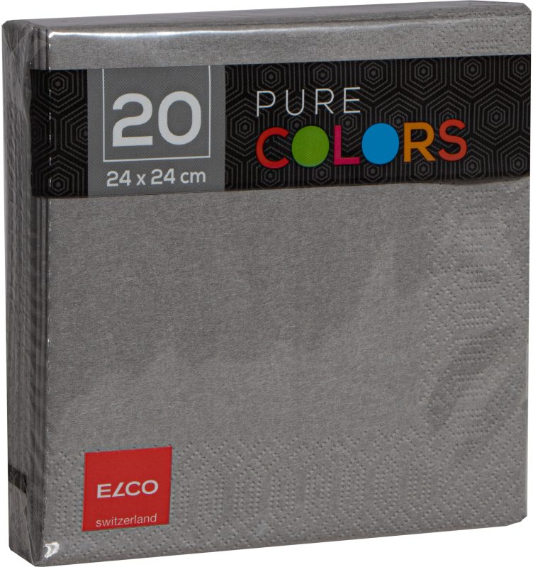 ELCO Serviette Zelltuch 24x24cm PC234020-011 3-lagig, grau 20Stk. 3-lagig, grau 20Stk.