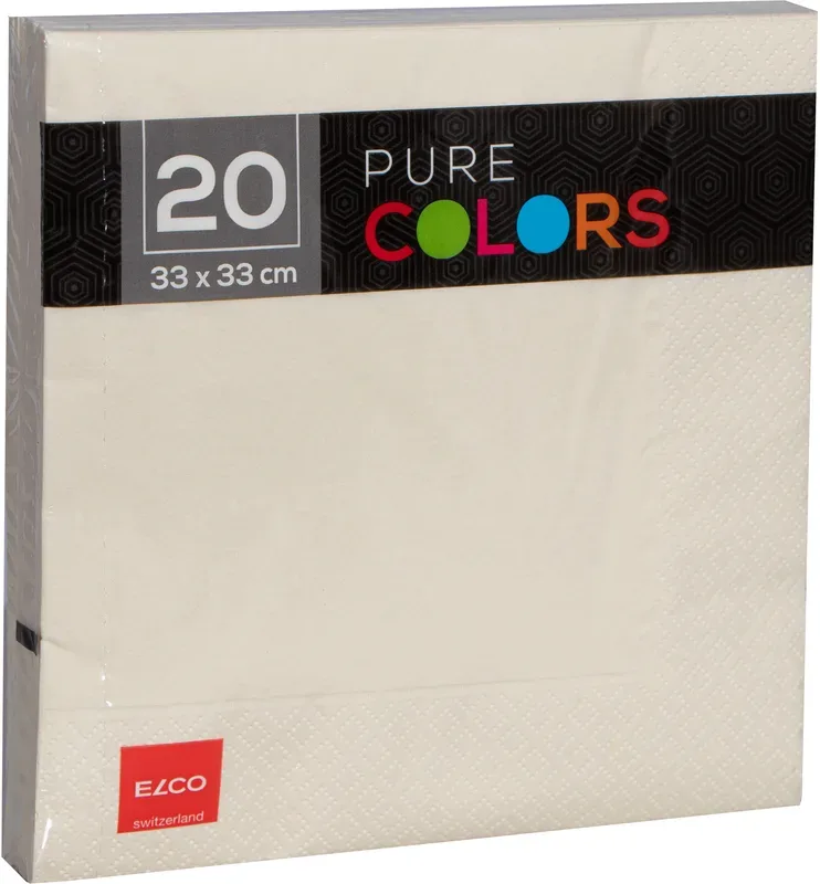 - Papierservietten, 20 Stück, 33cm, Creme
