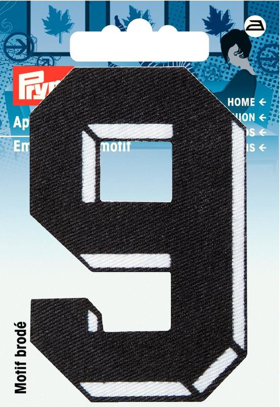 Prym Applikation Zahl 9, klein, schwarz Karte 1 Stk.