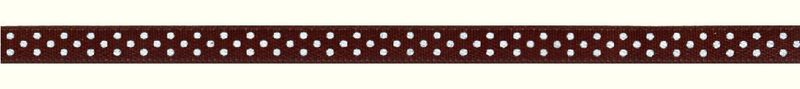 Prym Satinband gepunktet, braunweiss 6 mm, Coupon 4 m
