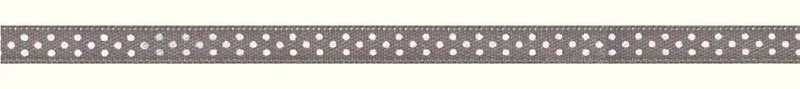 Prym Satinband gepunktet, grauweiss 6 mm, Coupon 4 m