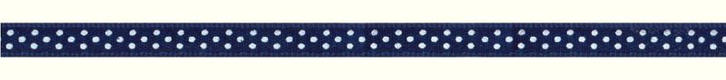 Prym Satinband gepunktet, marineweiss 6 mm, Coupon 4 m