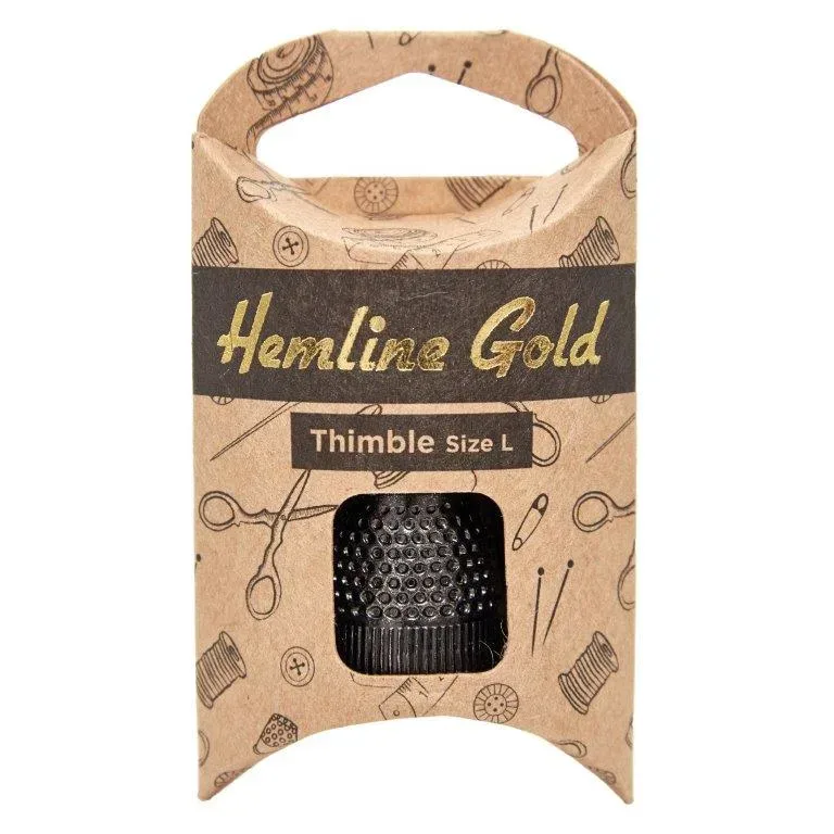 Hemline Gold Fingerhut, schwarz Gr&ouml;sse L, Karte 1 Stk.