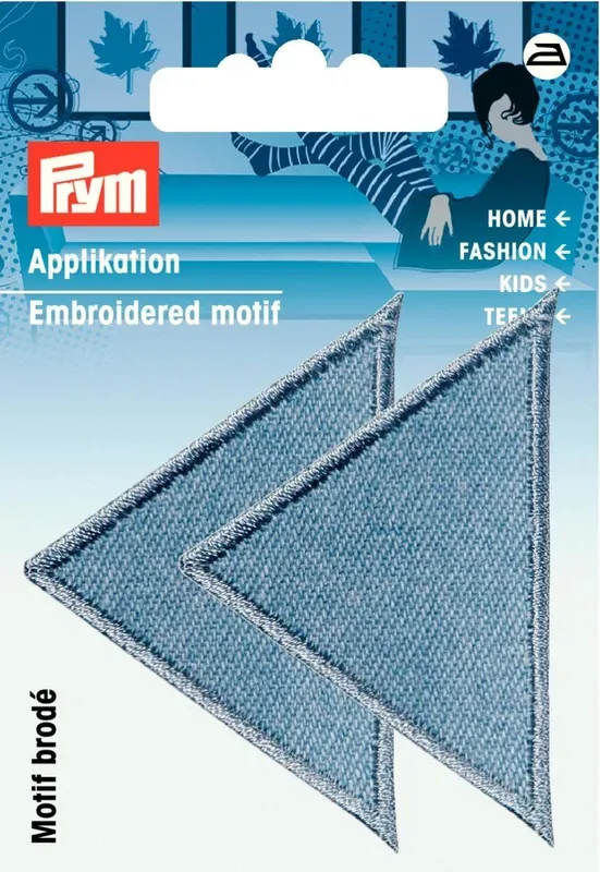 Prym Applikation Dreiecke gross, Jeans hell