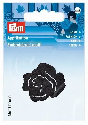 Prym Applikation Rose klein, schwarz