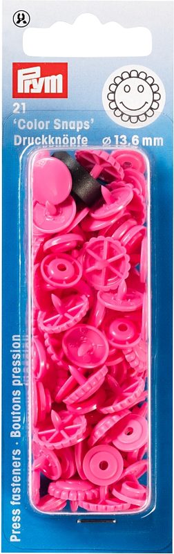 Prym Druckknopf Color Snaps, Blume, pink 13.6 mm, Karte 21 Stk.