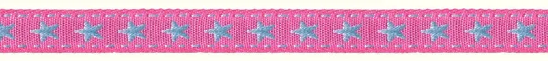 Prym Borte mit Stern, pink & blau 10 mm, Coupon 2 m