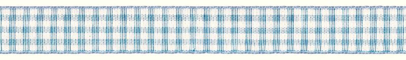 Prym Dekoband kariert, hellblau & weiss 15 mm, Coupon 3 m