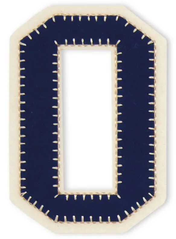 Prym Applikation Zahl 0, blau & ecru Karte 79 x 118 mm