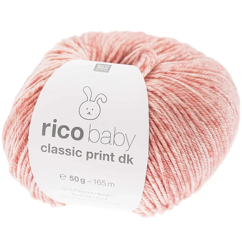 Rico Baby Classic Print DK, rosa Spray 50 g, 165 m, 50 % PA, 50 % PA