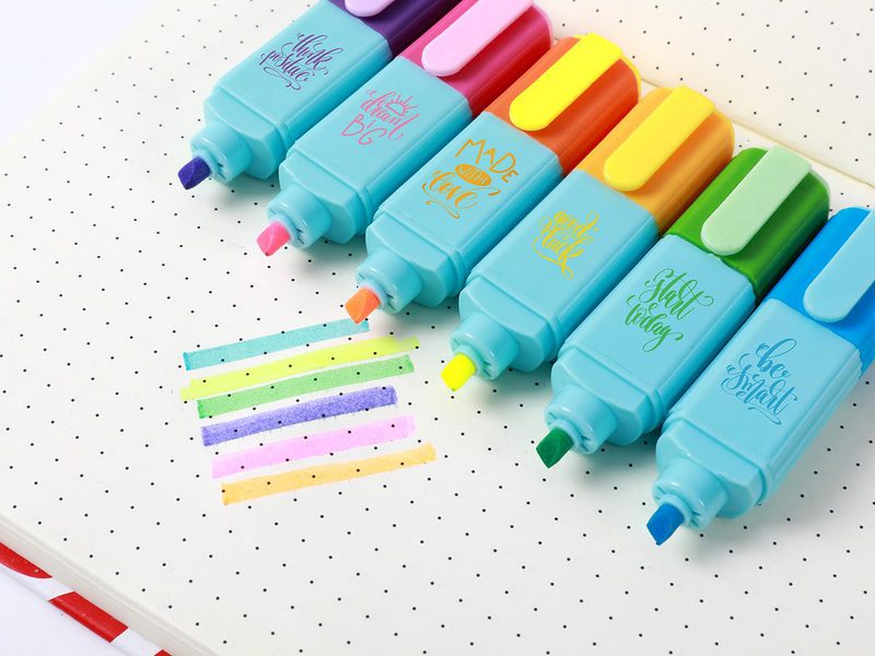 ROOST Leuchtstift Set 6 ass. XL2306 6 assortiert