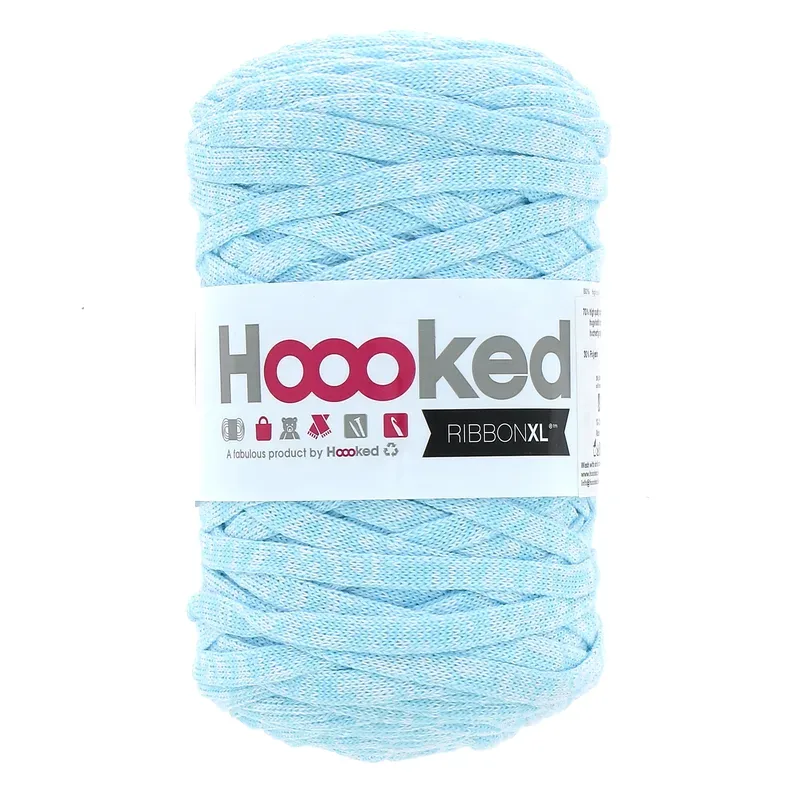 Hoooked RibbonXL, Rainbow Rave, Blazing blue Kn&auml;uel 250 g, 85 m, mindestens 70 % CO