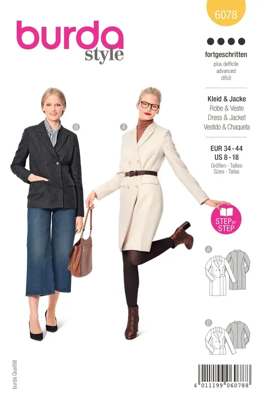 Burda Schnittmuster, Blazerkleid & Jacke