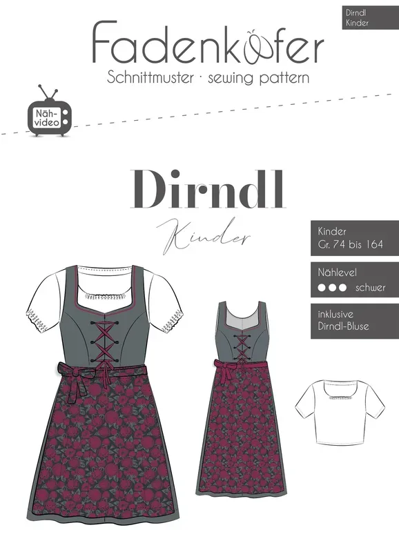 Fadenk&auml;fer Papierschnittmuster Dirndl A4, Kinder