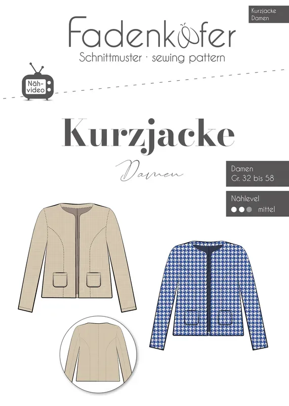 Fadenk&auml;fer Papierschnittmuster Kurzjacke A4, Damen