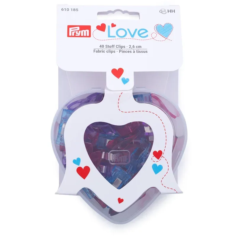 Prym Love Stoffclips Herz 26 mm, Box 40 Stk.